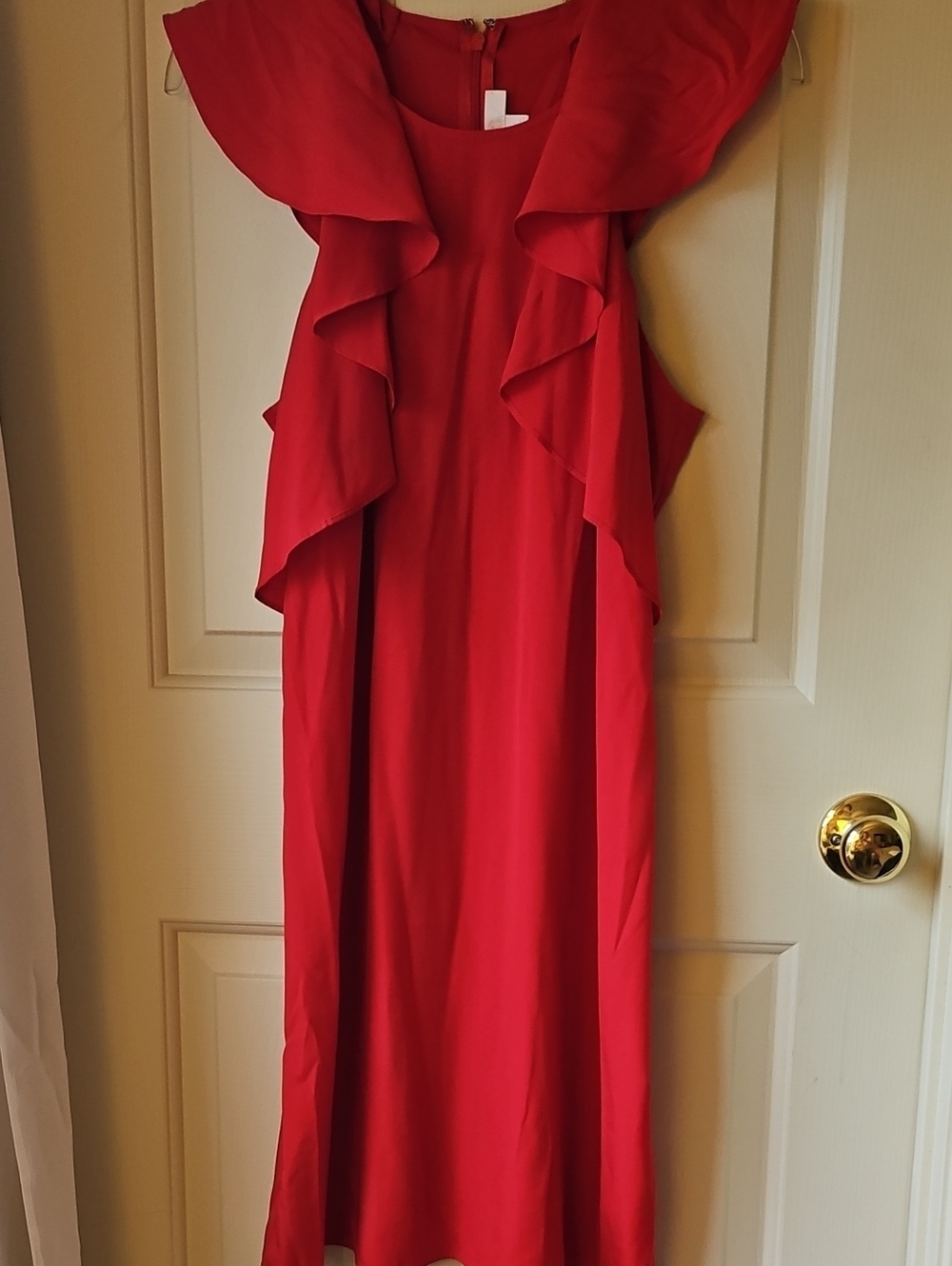Red Flutter-Ruffle Mini Dress